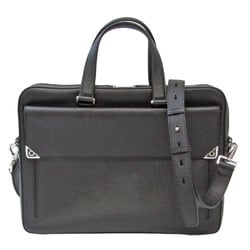 Salvatore Ferragamo FZ-24 0378 Men's Leather Briefcase,Shoulder Bag Black