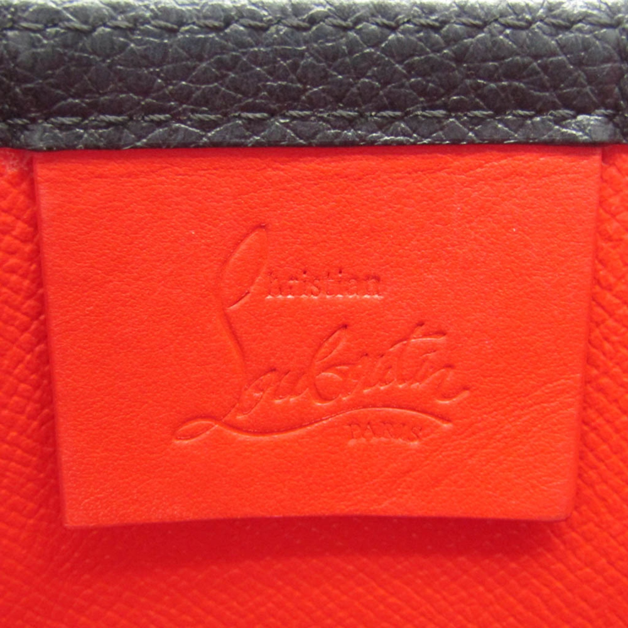 Christian Louboutin Cabata Men,Women Leather,Rubber Tote Bag Black,Red Color