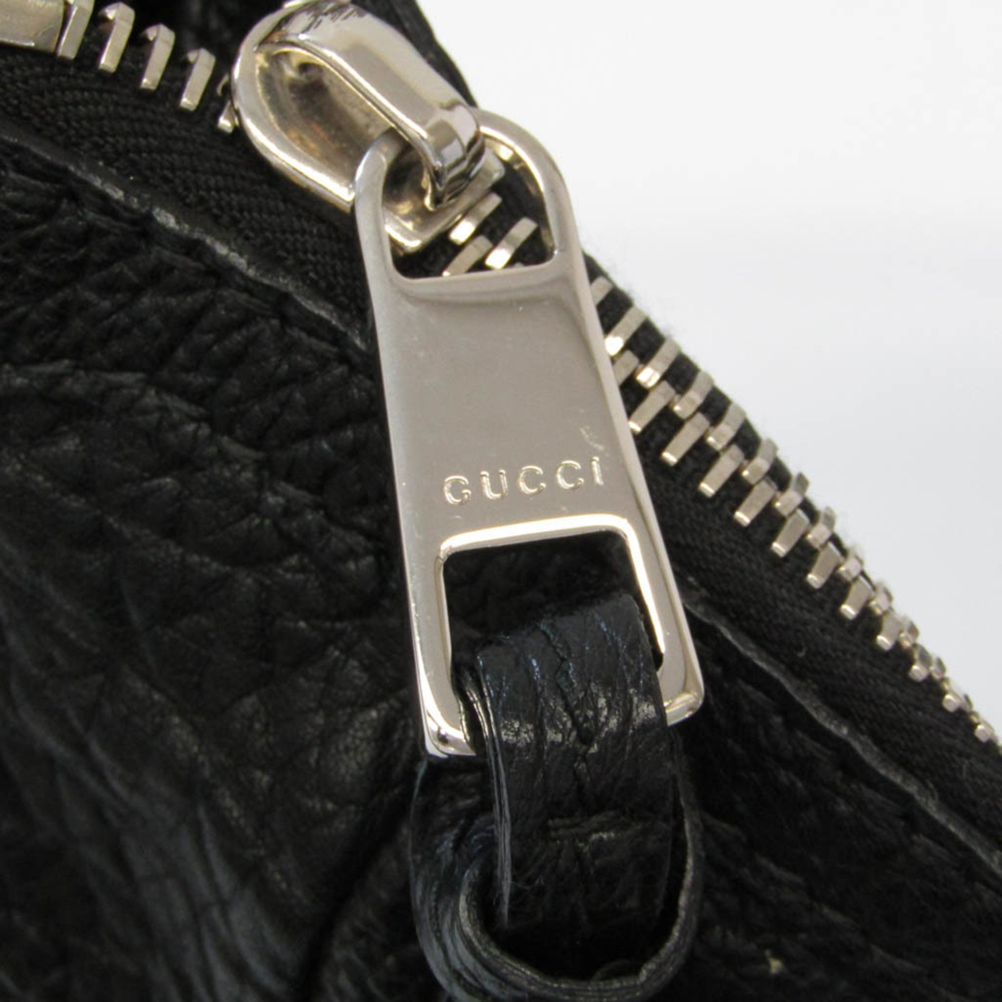 Gucci Bamboo One Shoulder 257090 Women,Men Leather Shoulder Bag Black