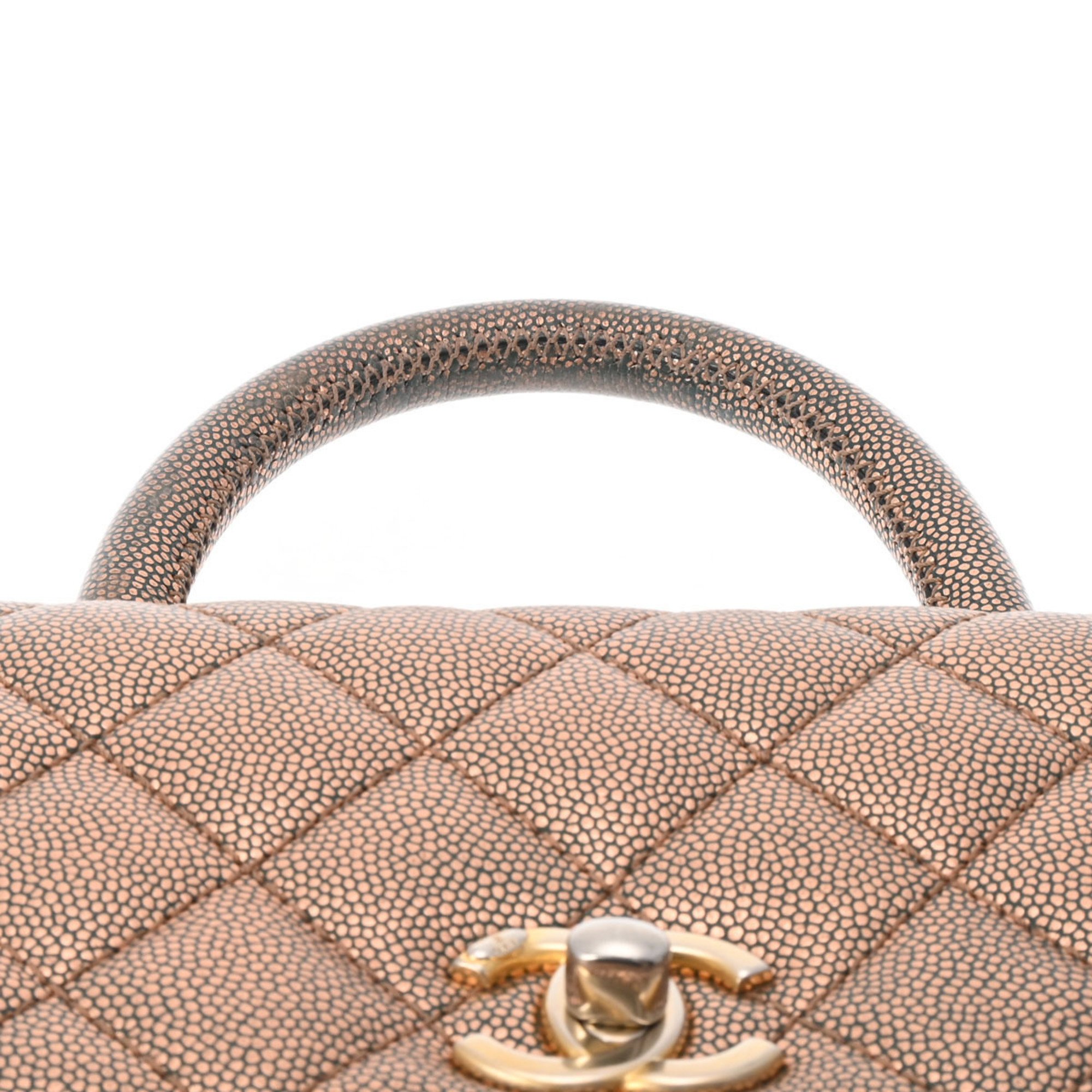 CHANEL Matelasse XS Bronze A92990 Women's Caviar Skin Bag