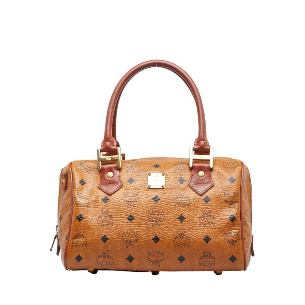 Mcm Boston Bag Brown Pvc