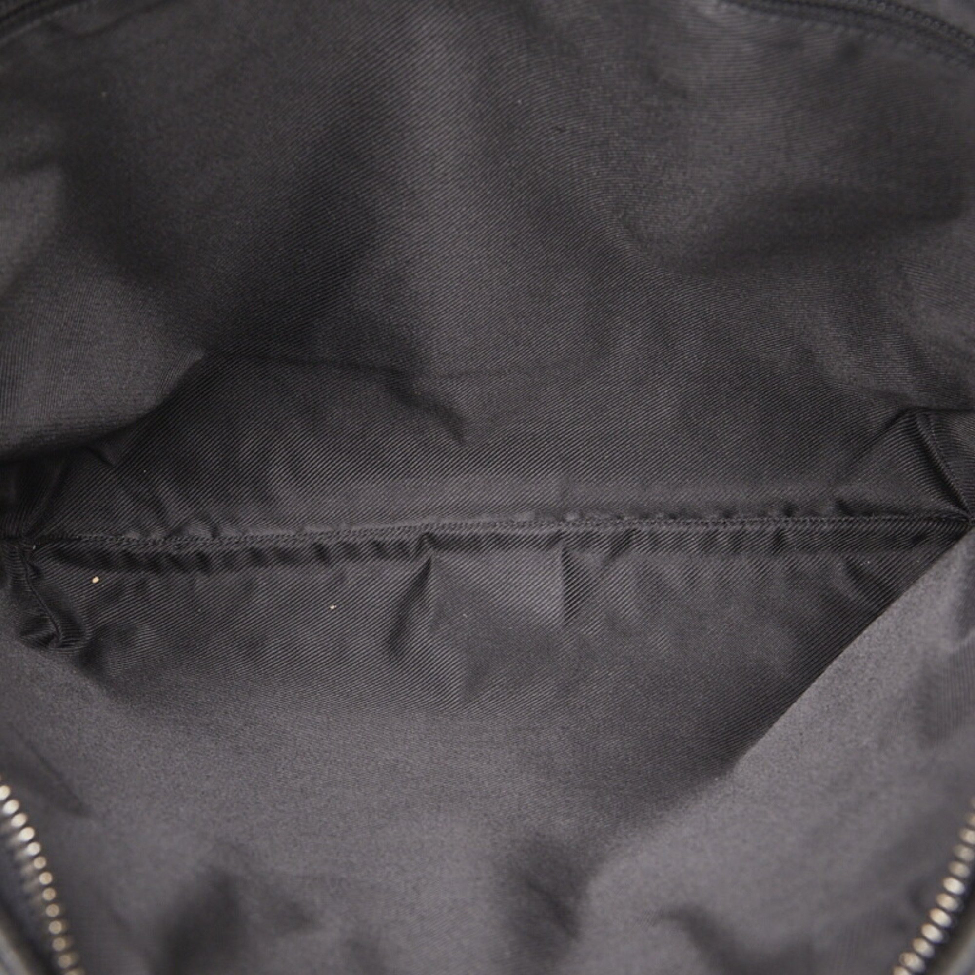 Gucci GG canvas handbag tote bag 122797 black leather ladies GUCCI