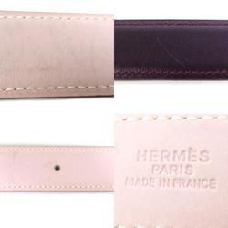 HERMES Belt Leather/Metal Light Pink/Purple Women's