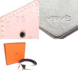 HERMES Belt Leather/Metal Light Pink/Purple Women's