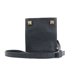 Valentino Garavani Crossbody Shoulder Bag Mini Pochette Leather Black Unisex