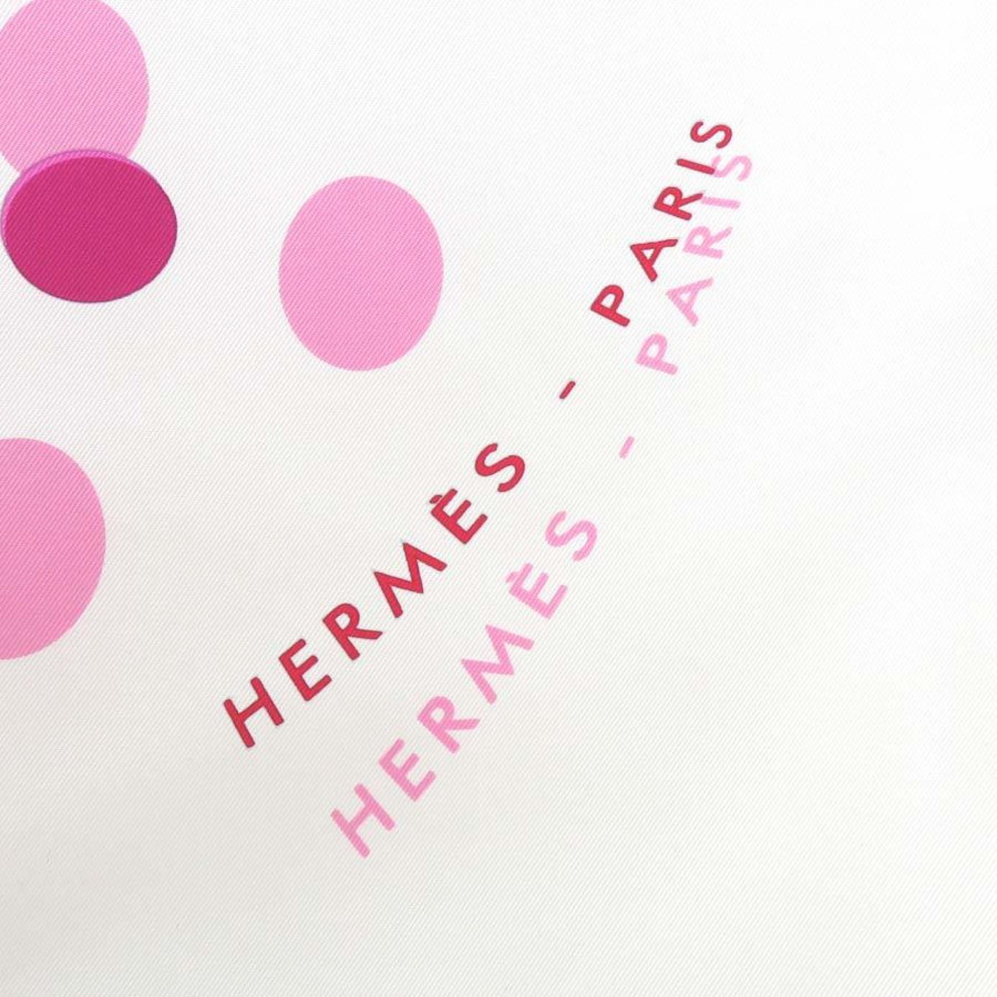 HERMES Scarf Muffler Kale90 iHOLA FLAMENCAI Flamenco Silk Ivory x Pink Ladies