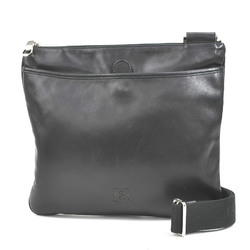 LOEWE Crossbody Shoulder Bag Anagram Leather/Canvas Black Silver Unisex