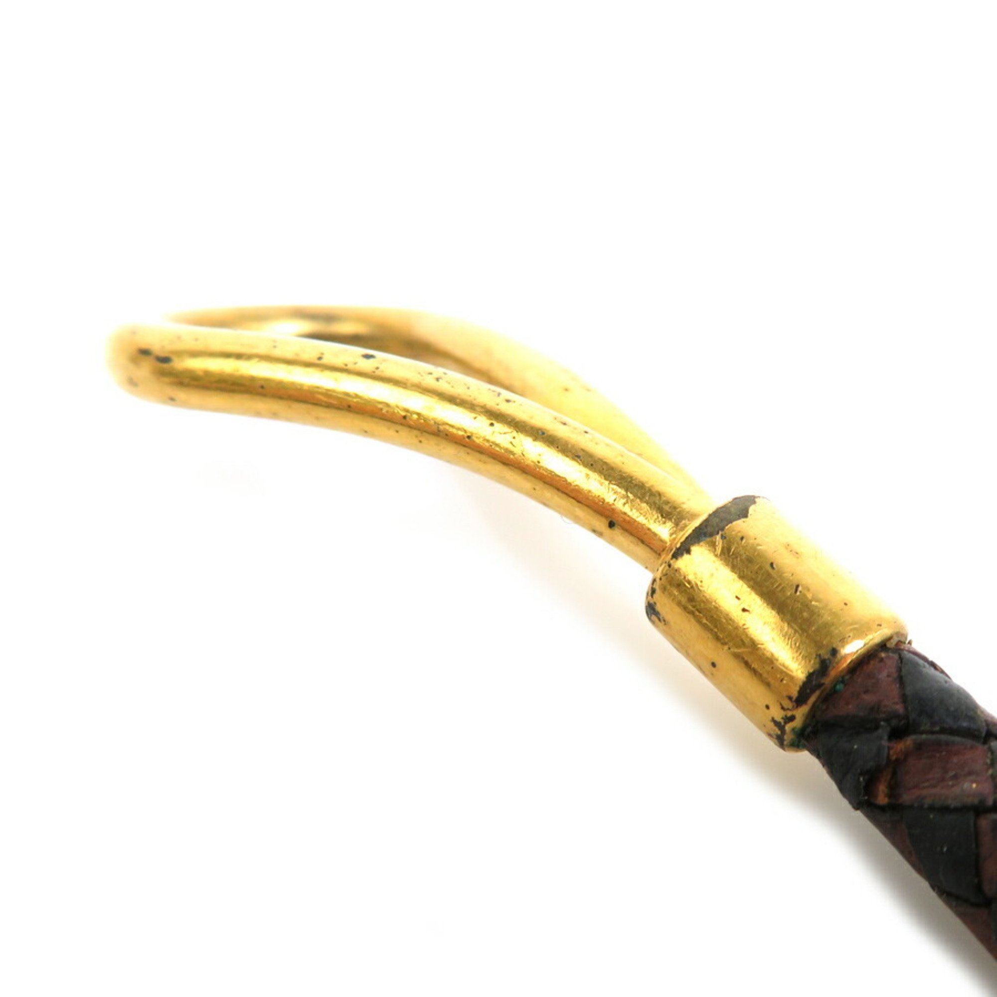 HERMES Bracelet Choker Necklace Jumbo Leather/Metal Black/Brown/Gold Unisex