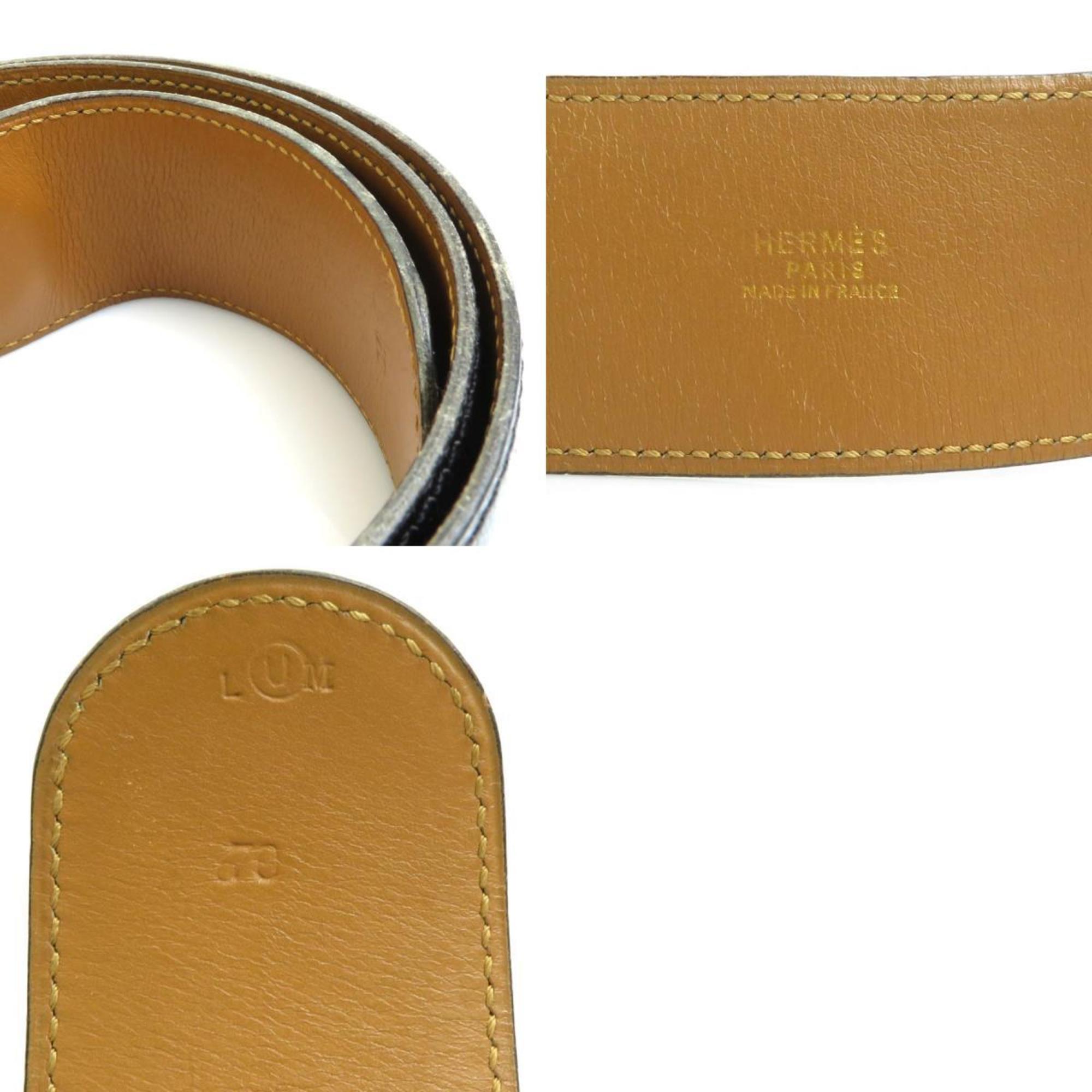 Hermes belt leather/metal black/gold ladies