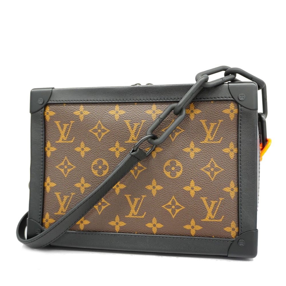 Auth Louis Vuitton Monogram Macassar Soft Trunk M44427 Men's Shoulder Bag