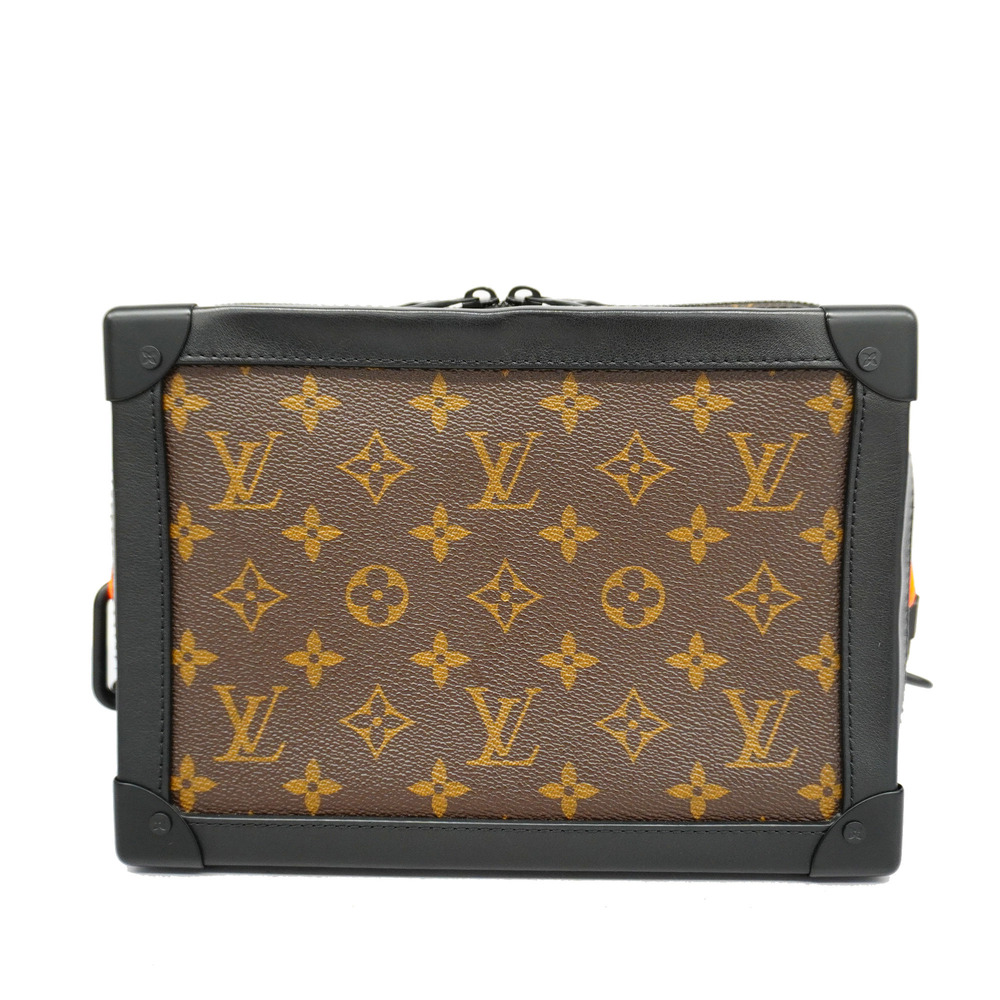 Auth Louis Vuitton Monogram Macassar Soft Trunk M44427 Men's Shoulder Bag