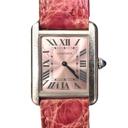 Cartier Tank Solo SM W5200000 Pink Ladies Watch Leather