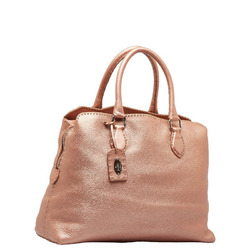 FENDI Selleria Handbag Tote Bag Champagne Pink Leather Women's