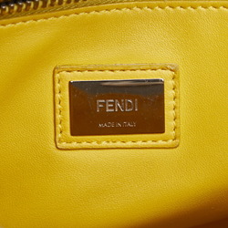 FENDI Peekaboo Handbag Shoulder Bag Light Blue Leather Women's