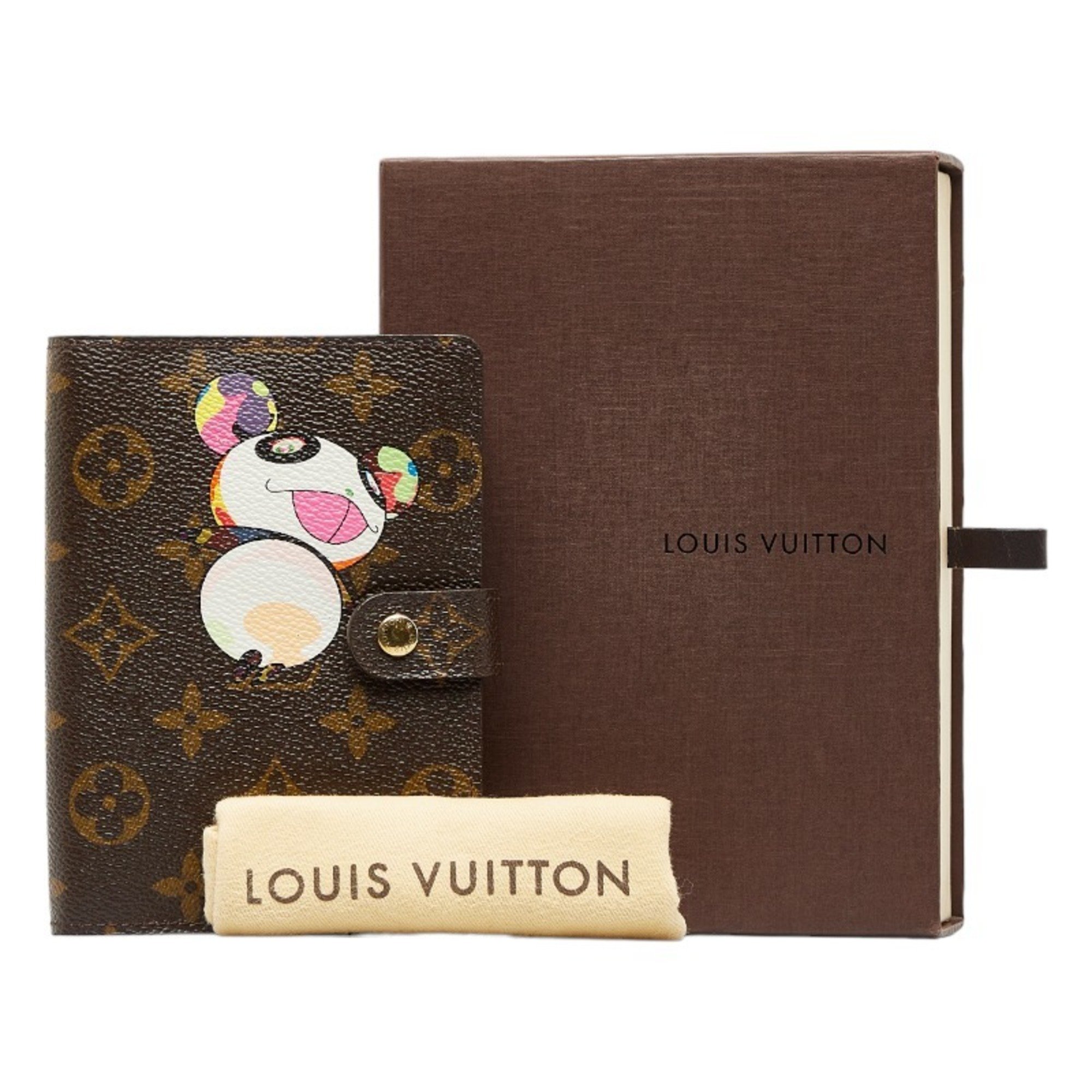 Louis Vuitton Monogram Agenda PM x Takashi Murakami Notebook Cover R20011 Brown PVC Leather Ladies LOUIS VUITTON