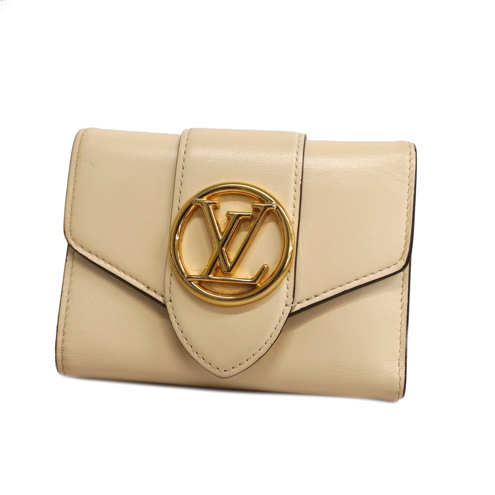 Auth Louis Vuitton Portefeuil LV Pont Neuf Compact Crème M69176 Women's  Wallet | eLADY Globazone