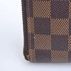 LOUIS VUITTON Damier Zippy Round Wallet N60028 Brown Women's