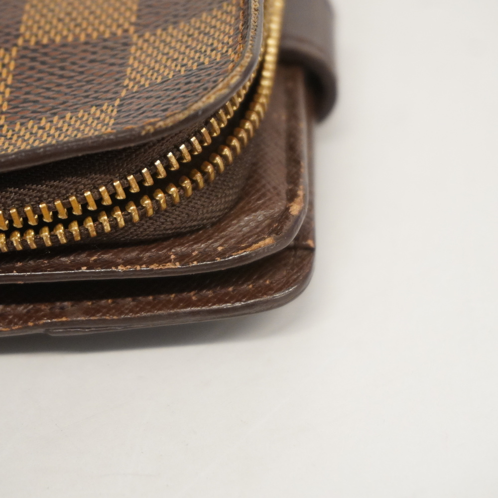 Auth Louis Vuitton Damier Compact Zip N61668 Men,Women,Unisex Wallet  (bi-fold)