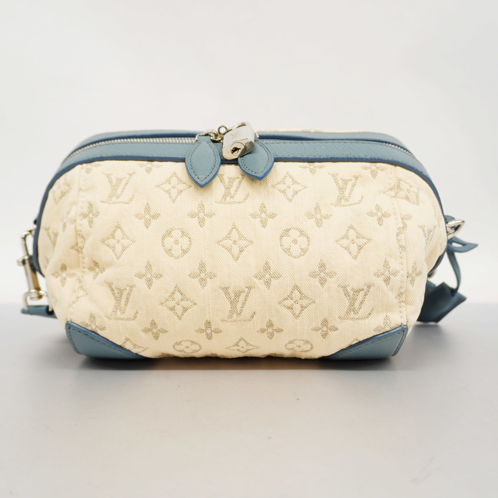 Louis Vuitton Monogram Denim Pochette Round M40706 Women's Shoulder Bag