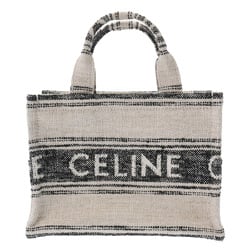 CELINE Celine Hippo Tice White/Black 199162ERP Women's Canvas Bag