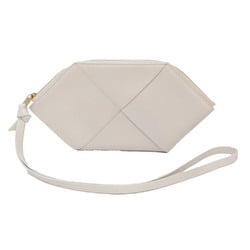 Bottega Veneta Intrecciato Maxi Women's Leather Clutch Bag,Pouch White