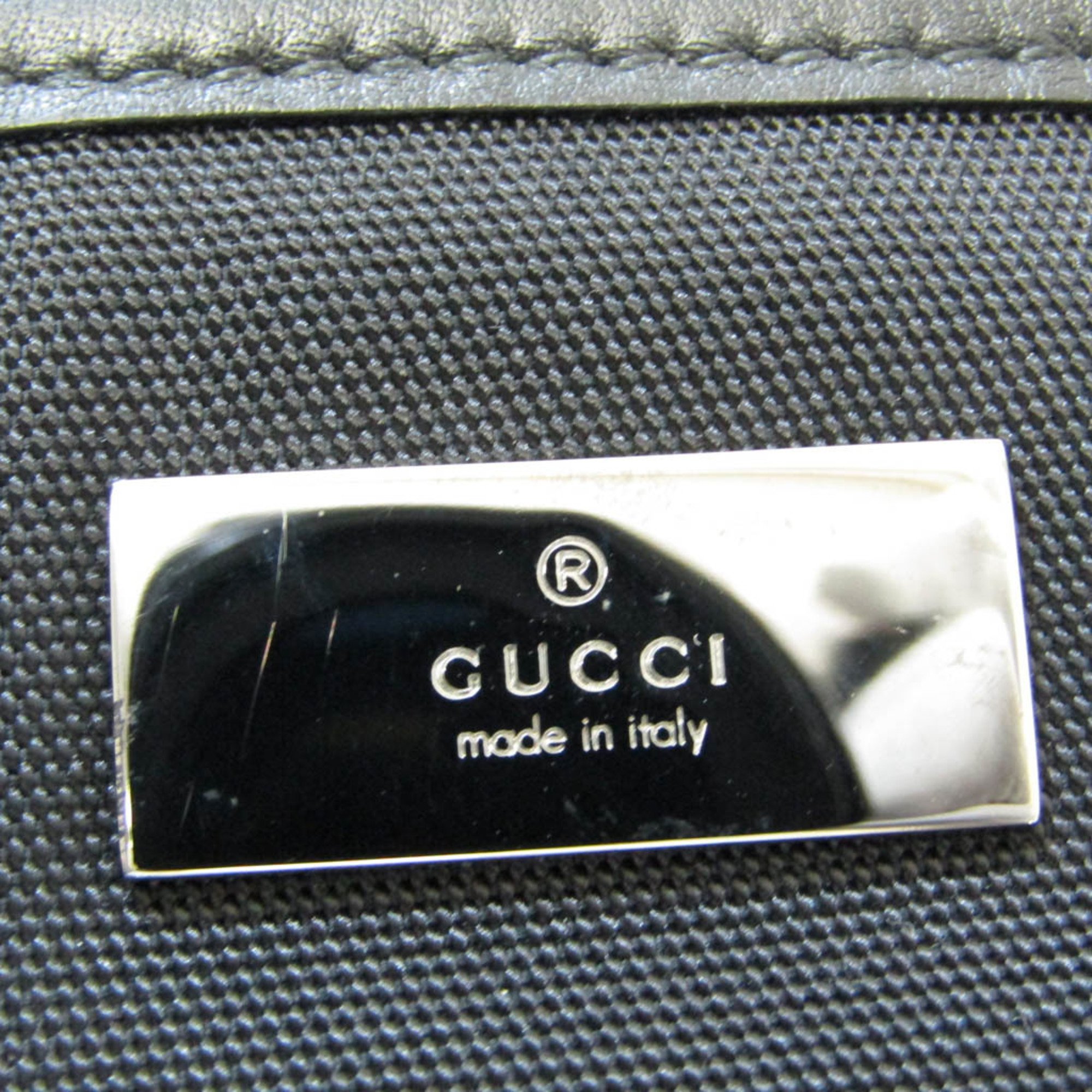 Gucci Guccissima 161770 Men,Women Leather,Nylon Canvas Tote Bag Black