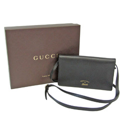 Gucci Gucci Swing 368231 Women's Leather Chain/Shoulder Wallet Black