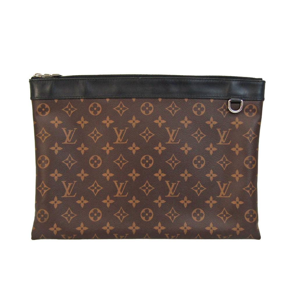 Louis Vuitton Monogram Macassar Pochette Discovery M69411 Men's Clutch Bag  Black,Monogram