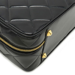 CHANEL Chanel Matelasse Handbag Vanity Bag Chain Shoulder Enamel Patent  Leather Black