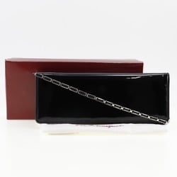 Salvatore Ferragamo Chain Shoulder Bag 2WAY Clutch 21-4384 Enamel Made in Italy Black Magnet Type ChainShoulder Women's