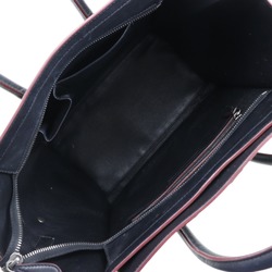 Celine CELINE Luggage Mini Shopper Tote Bag Calf Made in Italy Black/Red Handbag A4 Zipper mini shopper Ladies