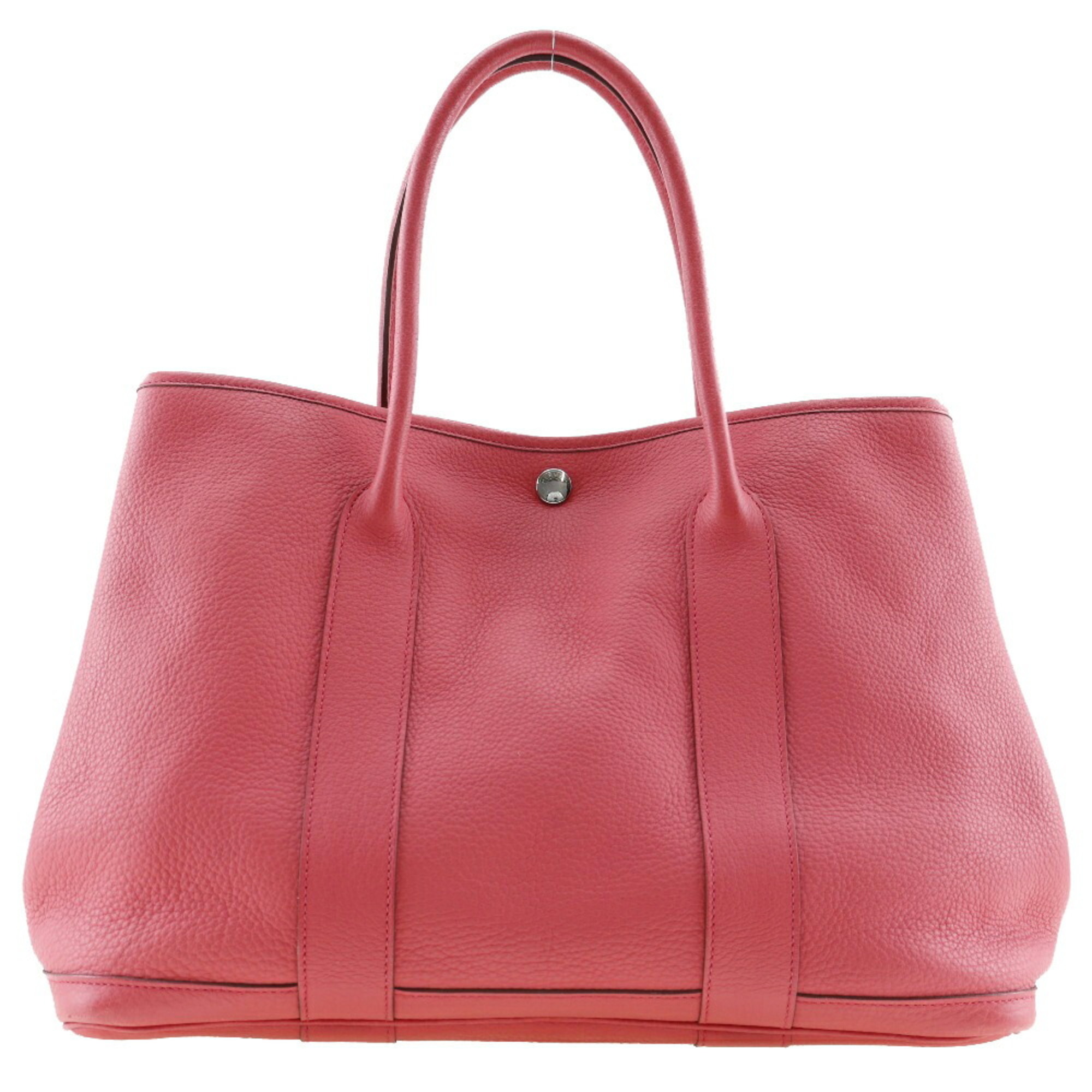 HERMES Garden Party PM Tote Bag Country Bougainvillea Made in France 2010 Pink □N Shoulder Handbag A4 Snap Button Ladies