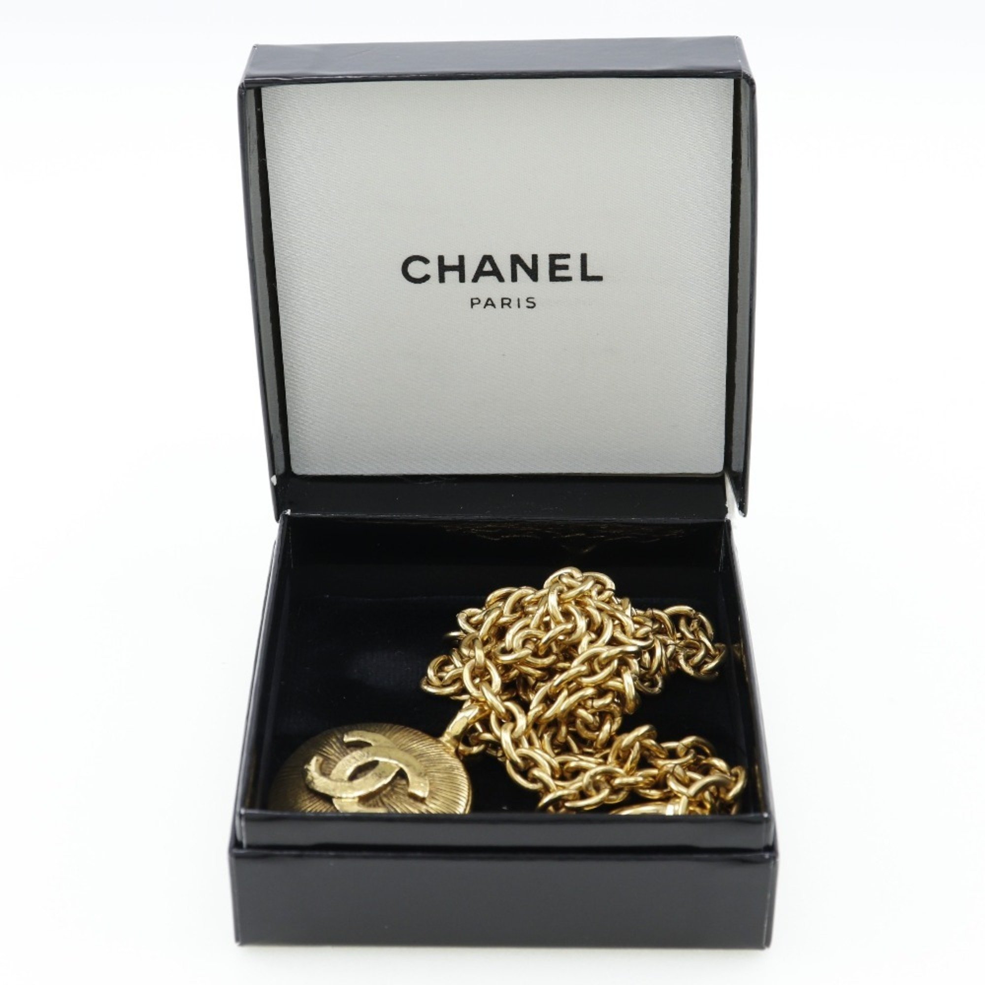CHANEL COCO Mark Necklace Vintage Gold Plated Made in France Women's