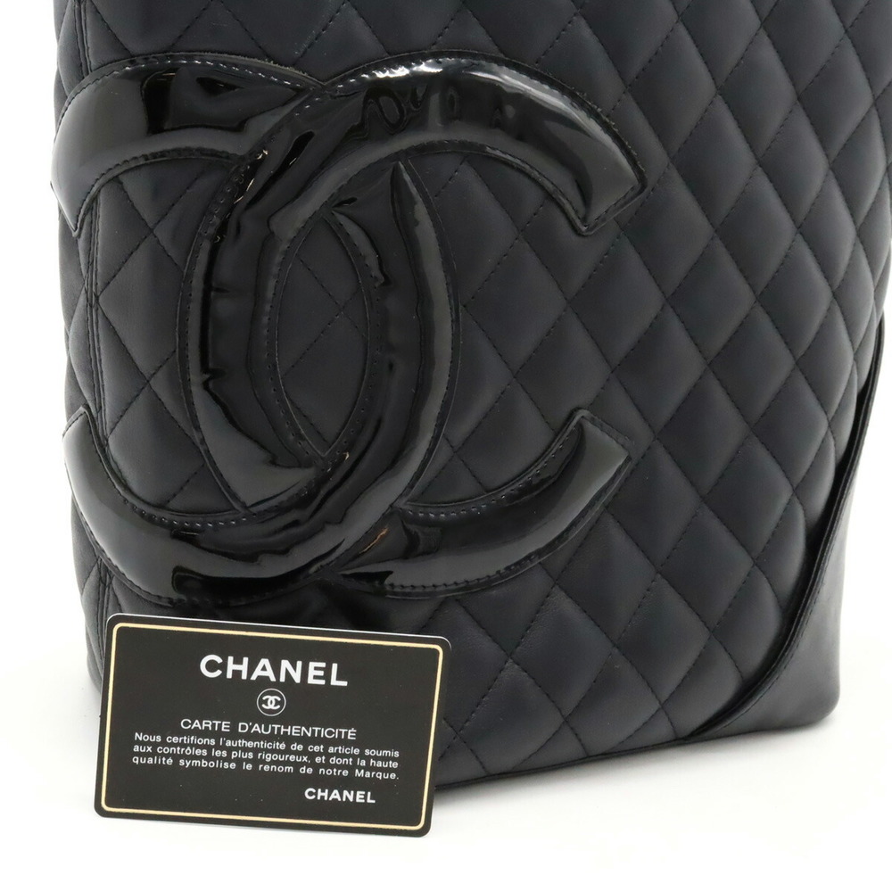 Chanel Chanel Tote Bag Shoulder Enamel Patent Leather Black Auction