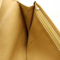 CHANEL Cocomark Bifold Long Wallet Leather Beige