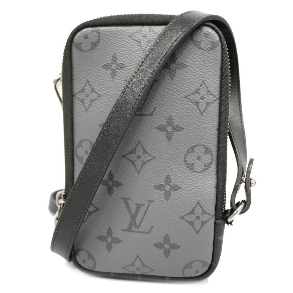 Auth Louis Vuitton Monogram Eclipse Double Phone Pouch M69534 Men's  Shoulder Bag