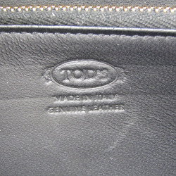 Tod's XAWCBWA 0400 DOUG 803 Women's Leather Long Wallet (bi-fold) Black