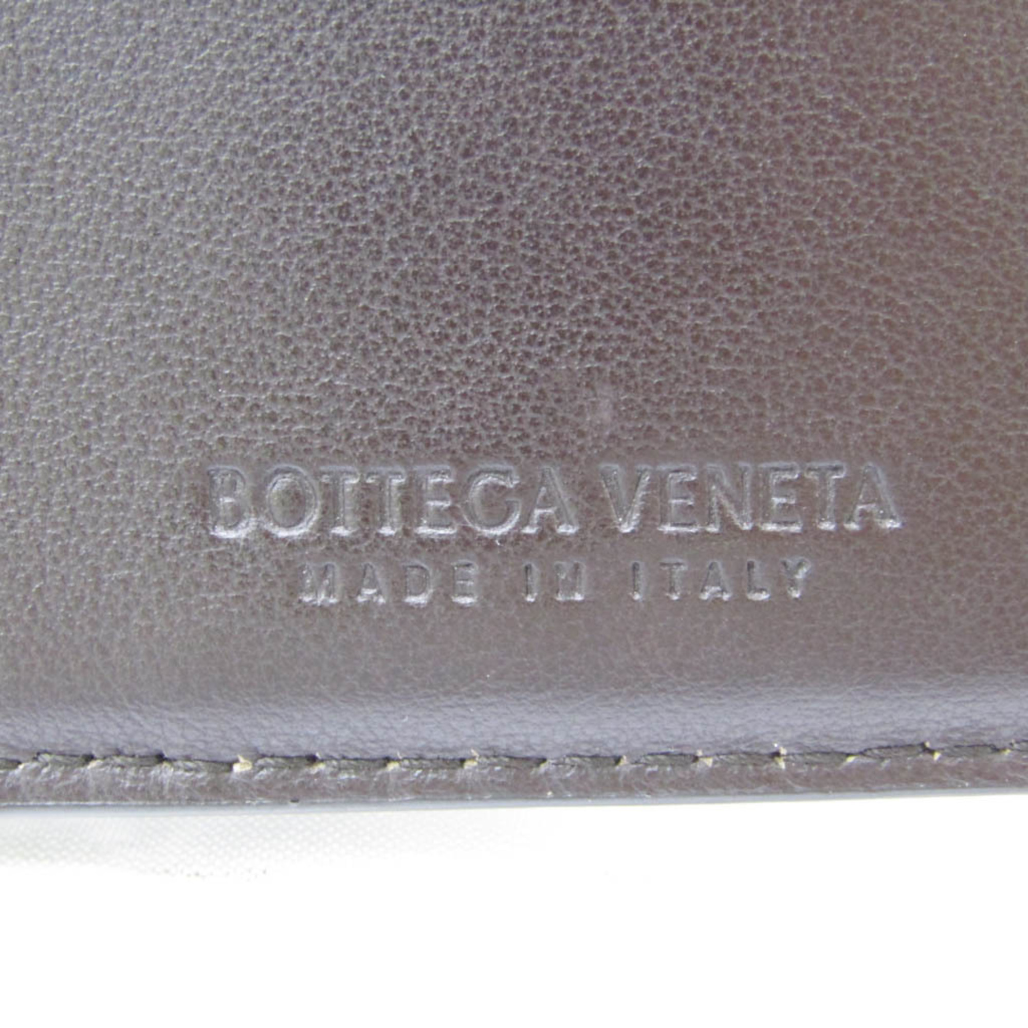 Bottega Veneta Intrecciato 605722 Women's Leather Wallet (tri-fold) Dark Brown