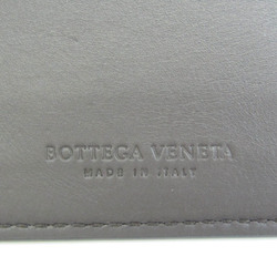 Bottega Veneta Contrast Punching 579246 Leather Card Case Dark Brown