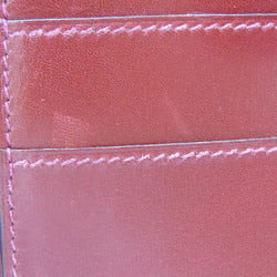 Hermes Bearn Men,Women Box Calf Leather Wallet (bi-fold) Bordeaux