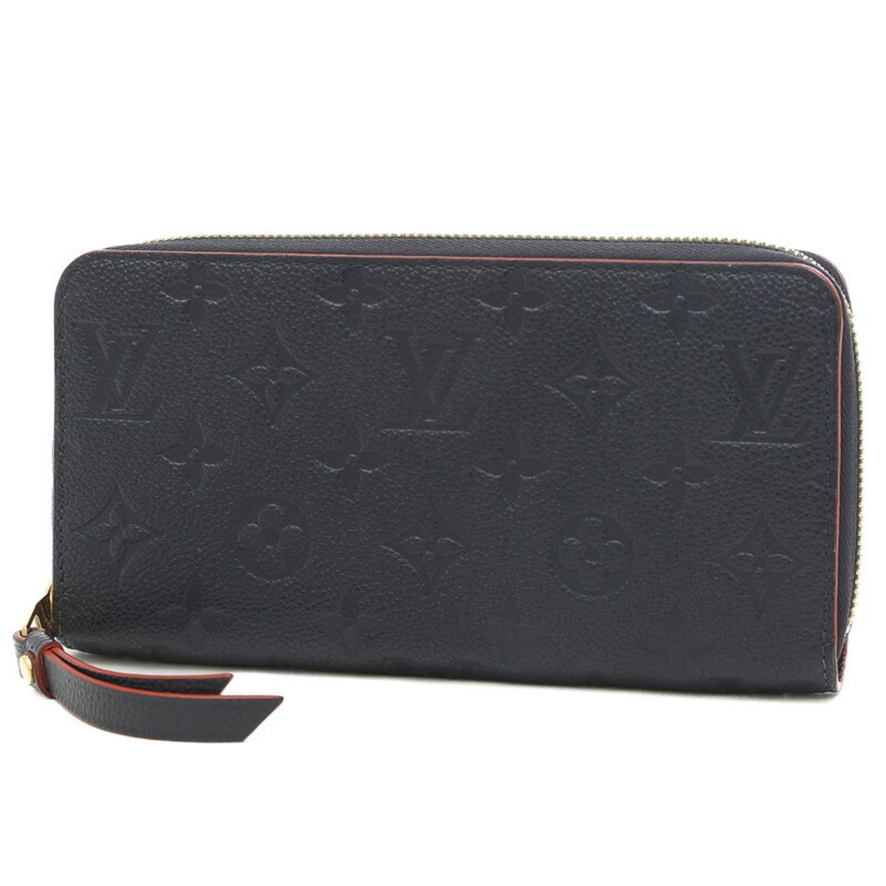 Louis Vuitton Monogram Empreinte Zippy Wallet Round Zip Long Marine Rouge