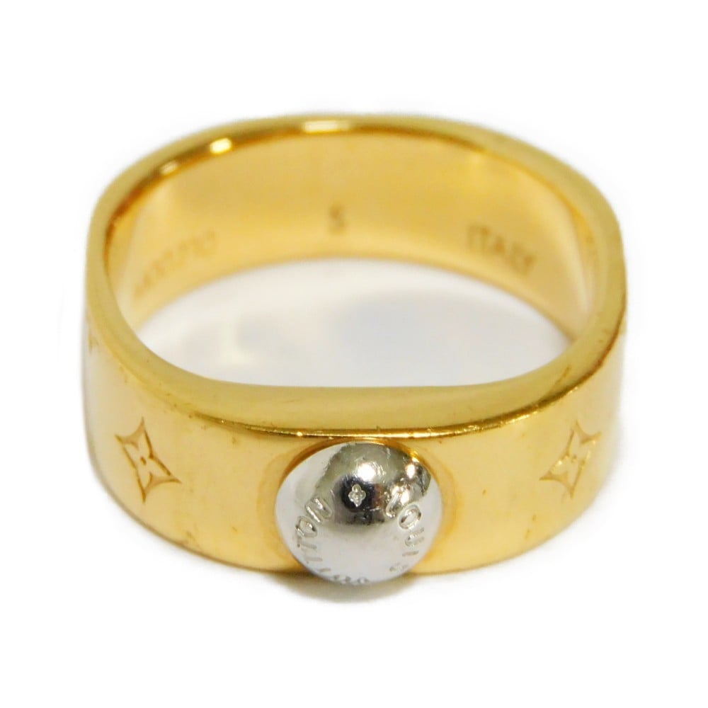LOUIS VUITTON Ring Berg Nanogram Logo Studs LV S No. 11 Gold Silver  Monogram M00210 Women's Accessories Jewelry