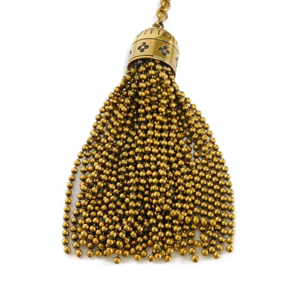LOUIS VUITTON Keychain Bijoux Sac Calypse LV Signature Flower Fringe Tassel  GP Brass Logo Clear M65724 Men Women