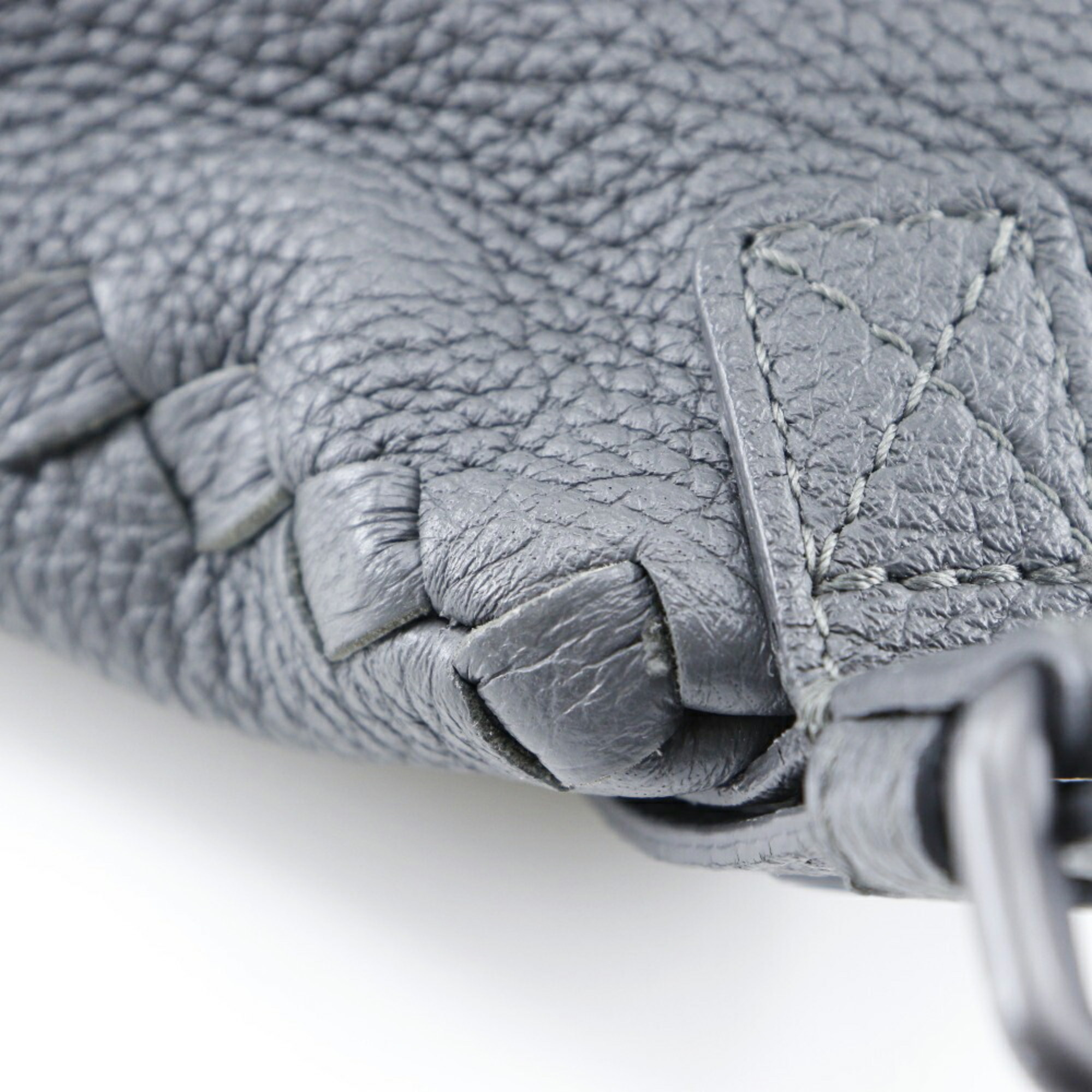 Bottega Veneta BOTTEGAVENETA Intrecciato Backpack/Daypack Calf Made in Italy Gray Shoulder Handbag 2way Belt Unisex