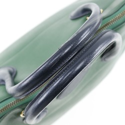 HERMES Bolide 35 Handbag Bicolor Couchevel Made in France 1992 Green/Navy 〇V Shoulder Bag 2way Zipper Bolide35 Ladies