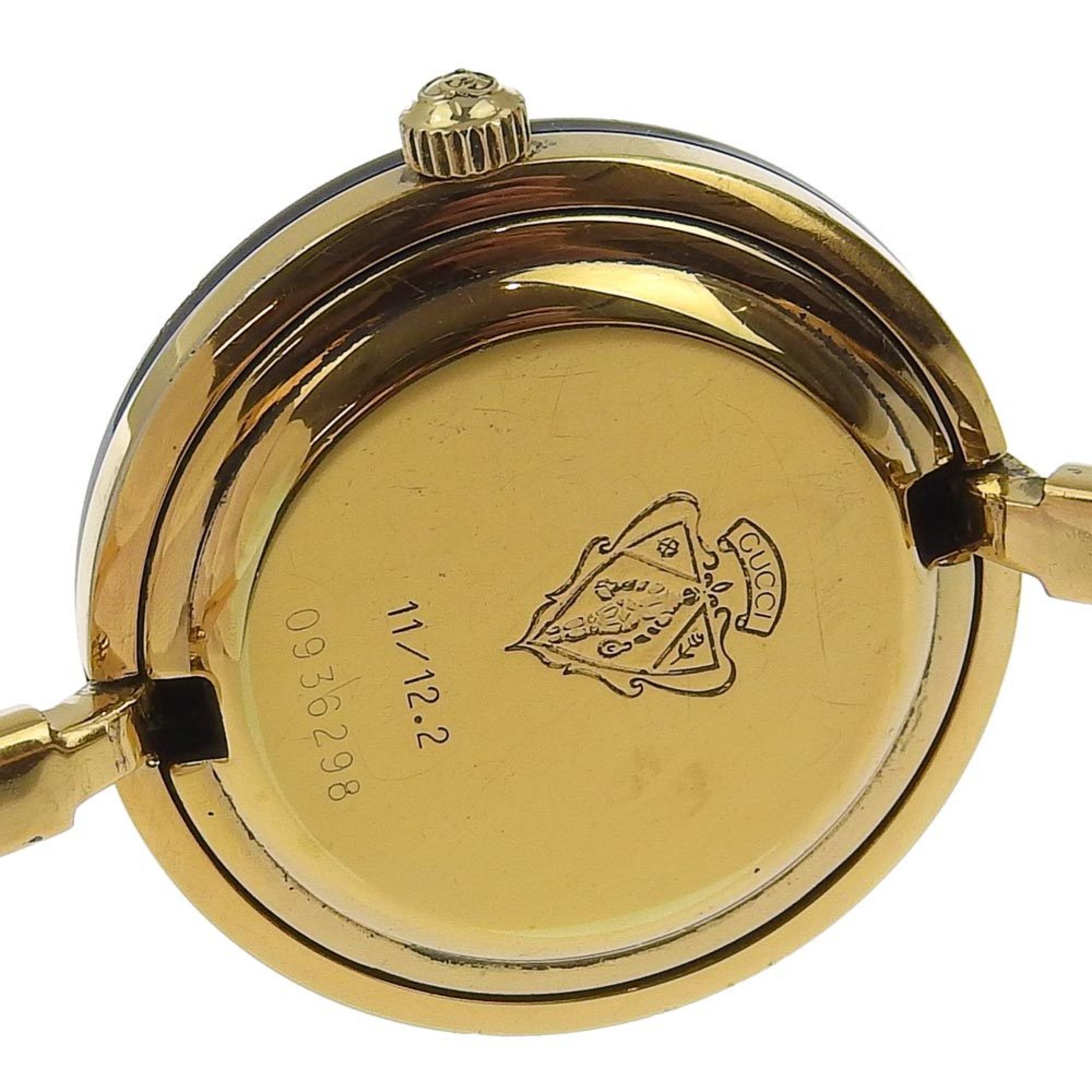 GUCCI Change Belt Watch 11/12.2 Gold Plated Swiss Made Quartz Analog Display White Dial Ladies