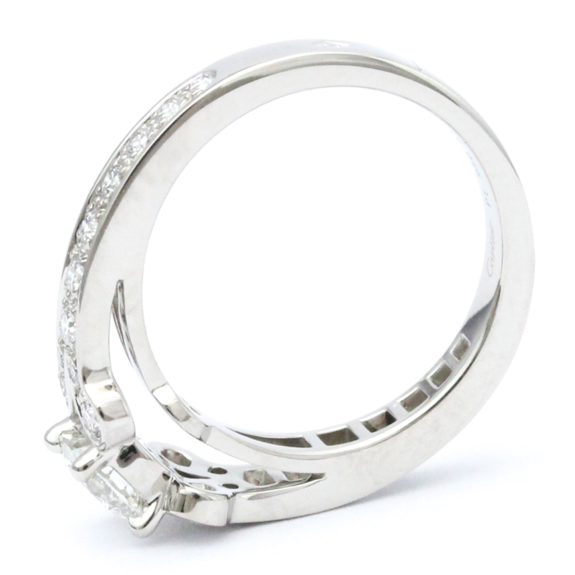 Cartier Ballerina Solitaire Ring Platinum Fashion Diamond Band Ring Carat/0.51 Silver