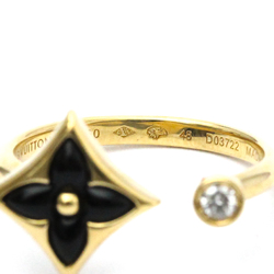 Louis Vuitton Ring Star Blossom Mini Yellow Gold X Onyx X Diamond Q9N91F Yellow Gold (18K) Fashion Diamond,Onyx Band Ring Carat/0.04 Gold