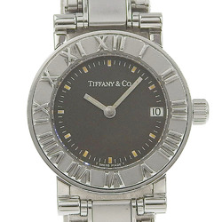 Tiffany TIFFANY&Co. Atlas Watch Stainless Steel Swiss Made Silver Quartz Analog Display Black Dial Women's