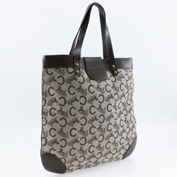 CELINE C Macadam Tote Bag Canvas Made in France Brown Shoulder Handbag A4 Open Ladies